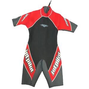 JetPilot Men's Sz Medium Gray & Red Short Wetsuit 2/3mm